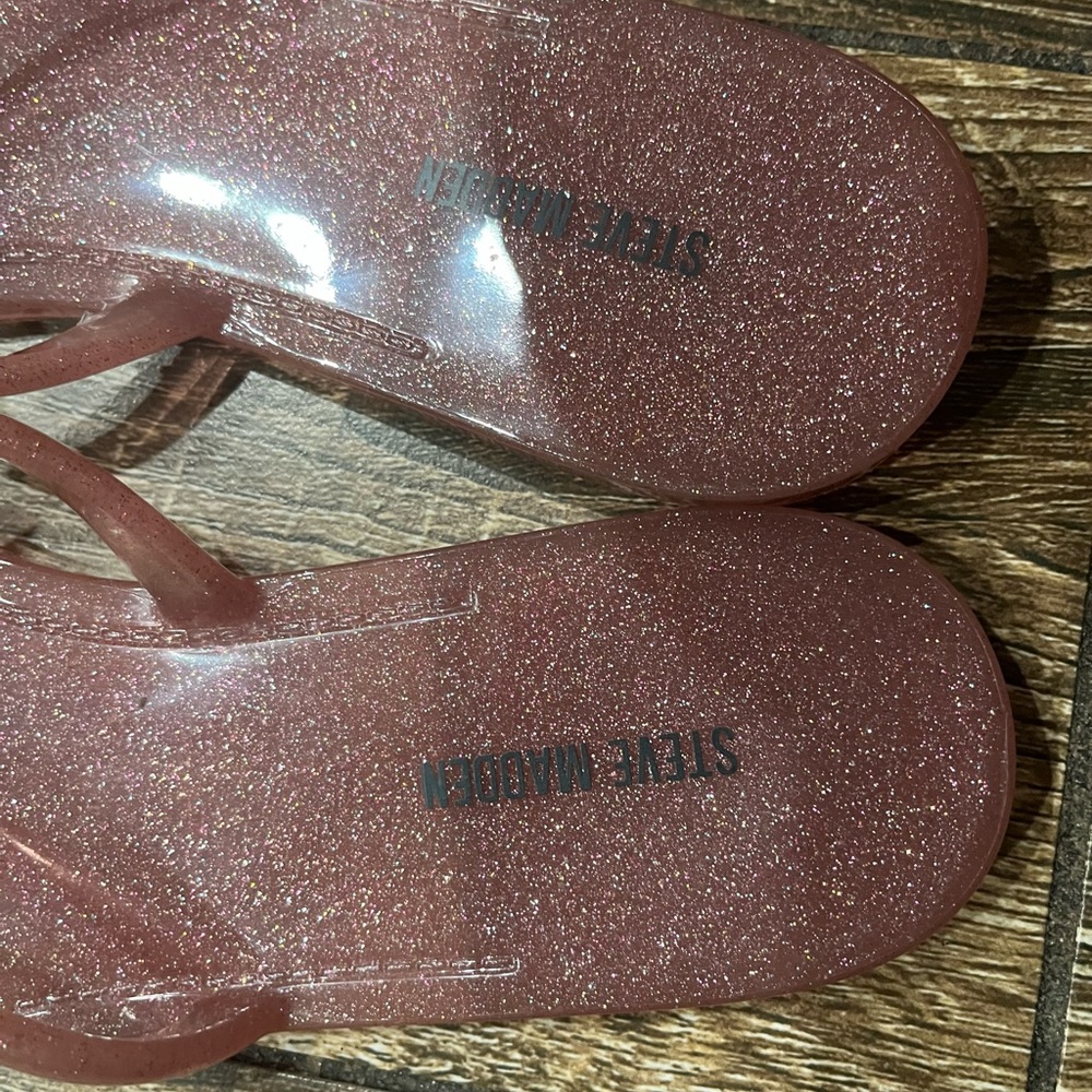 Steve Madden slip on pink glittering jelly sandals - Picture 4 of 8